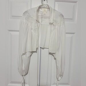 Anthropologie White Lace Overlay - Shrug Top - One Size